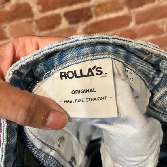 Rolla’s Original High Rise Straight Distressed Light Wash Size 25 - Picture 9 of 10